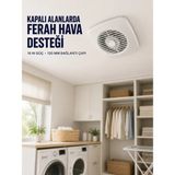 Fırsatkolik Mey Ithalat® 120 mm Dekoratif Aspiratör 16 W 180 M³/h Banyo Mutfak ve Wc Havalandırma Fanı - 00-Beyaz