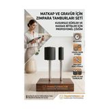 Fırsatkolik Mey Ithalat® 2 Li Set 6.35 ve 12.7 mm Zımpara Tamburu Seti - Gravür Matkap Zımparalama Ucu Aparatı 723174 - 00 Siyah - Beyaz