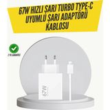 Fırsatkolik Mey Ithalat® 67W Turbo Hızlı Şarj Adaptörü ve Type-C Kablo Güvenli Şarj Teknolojisi - 00 Siyah - Beyaz