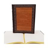 Fırsatkolik Mey Ithalat® Dekoratif Hediyelik Ahşap Deri Defter - 00 Siyah - Beyaz