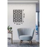 Fırsatkolik Mey Ithalat® Floral Mandala Desenli Ahşap Duvar Tablosu - 25X35 cm Lazer Kesim Dekoratif Pano - 0 - Siyah