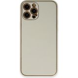 Fırsatkolik Mey Ithalat® iPhone 12 Pro Max Kılıf Coco Deri Silikon Kapak - Beyaz - 00 Siyah - Beyaz