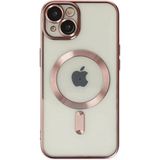 Fırsatkolik Mey Ithalat® iPhone 14 Kılıf Kross Magneticsafe Kapak - Rose - 00 Siyah - Beyaz