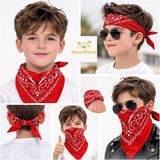 Fırsatkolik Mey Ithalat® Kırmızı Kovboy Fuları Çocuk Bandana Western Desenli Boyun Fuları - 00Kırmızı