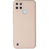 Fırsatkolik Mey Ithalat® Realme C25Y Kılıf Nano Içi Kadife Silikon - Pudra - 00 Siyah - Beyaz