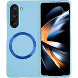Fırsatkolik Mey Ithalat® Samsung Galaxy Z Fold 5 Kılıf Mata Fold Kapak - Sierra Blue - 00 Siyah - Beyaz