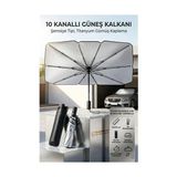 Fırsatkolik Mey Ithalat® Şemsiye Tipi Araç Güneşliği, Katlanabilir Oto Ön Cam Güneşlik, 10 Telli Uv Korumalı 723210 - 0 - Siyah