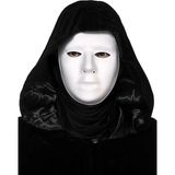 Fırsatkolik Mey Ithalat® Siyah Kapüşonlu 120 cm Pelerin ve Beyaz Boyanabilir Tam Yüz Maske - 0 - Siyah