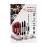 Fırsatkolik Mey Ithalat® Ters Kılavuz Seti (6 Parça) Kırık ve Yalama Vida Çıkarıcı Kolu 723239 - 0 - Siyah
