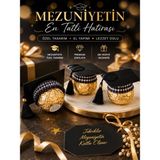 Fırsatkolik Mezuniyetin En Tatlı Hatırası Kep Tasarımlı Hediyelik Çikolata 20 Adet - 00 Siyah - Beyaz