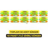 Fırsatkolik Nerox Magic Sihirli Sünger 3'lü 10 Paket Toplam 30 Adet Çok Amaçlı Temizlik Süngeri Mutfak Bulaşık Banyo Temizlik Süngeri