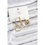Fırsatkolik Pirinç Zirkon Taşlı Kalp Model Gold Renk 3'lü Kadın Küpe - 0 - Siyah