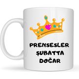 Fırsatkolik Prensesler Şubatta Doğar Yazılı Kupa Model 246 Taç Detaylı Doğum Ayı Temalı Seramik Kahve Kupası - 00 Siyah - Beyaz