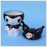Fırsatkolik Sanrio Kuromi Kapaklı Kupa - 00 Siyah - Beyaz