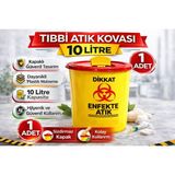 Fırsatkolik Tıbbi Atık Kovası 10 Litre 1 Adet Kapaklı Tıbbi Atık Kutusu Enfekte Atık Kovası