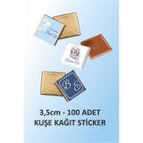 fırsatlar diyarı Atlı Karınca & Balon Temalı Kare Çikolata Etiketi - Parlak Kuşe Kesimli - 3,5 cm - 100 Adet
