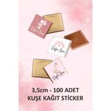 fırsatlar diyarı Ayıcık Temalı Kare Çikolata Etiketi - Parlak Kuşe Kesimli - 3,5 cm - 100 Adet