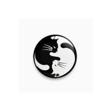 fırsatlar diyarı Kedi Ying Yang Şeklinde Siyah Beyaz Buton Rozet