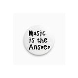 fırsatlar diyarı Music Is The Answer Yazılı Siyah Beyaz Y2K Buton Rozet