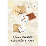 fırsatlar diyarı Winnie The Pooh Ayıcık Temalı Kare Çikolata Etiketi - Parlak Kuşe Kesimli - 3,5 cm - 100 Adet