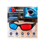 FırsatVar 3 Boyutlu Gözlük 3d Renkli Plastik Gözlük Pasif 3d Gözlük