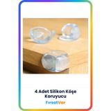 FırsatVar 4’lü Silikon Masa Köşe Koruyucu Şeffaf Bebek Güvenlik Seti Kafa Çarpma Önleyici