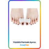 FırsatVar Ayak Başparmağı Yüzüklü Parmak Ayırıcı Çekic Parmak Düzeltici - Silikon Makara ile Rahatlık