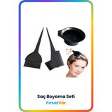 FırsatVar Bayanlar İçin Saç Boyama Seti 3 Parça Fırça ve Boya Kabı ile Pratik Boyama Çözümü
