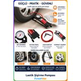 FırsatVar Oto Araç Kompresör Manuel Pompa Motosiklet Lastik Teker Şişirme Ayak Pompası Göstergeli