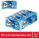First 60 Dakika Keskin Nane Aromalı Sakız 27 gr - 12 Adet Uzun Süreli Ferahlık Sağlayan