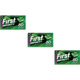 First 60 Dk Infinity Yeşil Nane Aromalı Şekersiz Tatlandırıcılı Sakız - 3'lü Paket