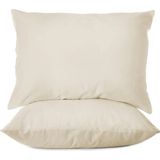 First Choice %100 Pamuk Saten 200 Tc (80 Tel) 2’li Yastık Kılıfı Seti - 50X70 cm - Açık Bej - 50 x 70