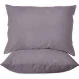 First Choice %100 Pamuk Saten 200 Tc (80 Tel) 2’li Yastık Kılıfı Seti - 50X70 cm - Açık Gri - 50 x 70