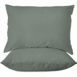 First Choice %100 Pamuk Saten 200 Tc (80 Tel) 2’li Yastık Kılıfı Seti - 50X70 cm - Açık Yeşil - 50 x 70