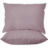 First Choice %100 Pamuk Saten 200 Tc (80 Tel) 2’li Yastık Kılıfı Seti - 50X70 cm - Leylak - 50 x 70
