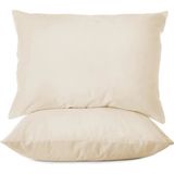 First Choice %100 Pamuk Saten 200 Tc (80 Tel) 2’li Yastık Kılıfı Seti - 50X70 cm - Şampanya - 50 x 70