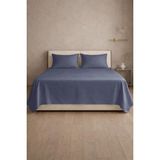First Choice %100 Pamuk Saten 200 Tc (80 Tel) Düz Çarşaf Seti Eclipse - Gece Mavisi - 260 x 280