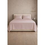 First Choice %100 Pamuk Saten 200 Tc (80 Tel) Düz Çarşaf Seti Pudra - 260 x 280