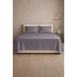First Choice %100 Pamuk Saten 200 Tc (80 Tel) Düz Çarşaf Seti Quicksilver - Açık Gri - 240 x 260