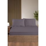 First Choice %100 Pamuk Saten 200 Tc (80 Tel) Lastikli Çarşaf Seti Açık Gri - 100 x 200