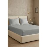 First Choice %100 Pamuk Saten 200 Tc (80 Tel) Lastikli Çarşaf Seti Gri - 160 x 200