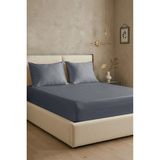 First Choice %100 Pamuk Saten 200 Tc (80 Tel) Lastikli Çarşaf Seti Koyu Gri - 100 x 200