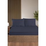 First Choice %100 Pamuk Saten 200 Tc (80 Tel) Lastikli Çarşaf Seti Koyu Mavi - 120 x 200