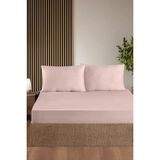 First Choice %100 Pamuk Saten 200 Tc (80 Tel) Lastikli Çarşaf Seti Pudra - 180 x 200