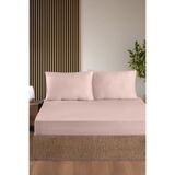 First Choice %100 Pamuk Saten 200 TC (80 Tel) Lastikli Çarşaf Seti Pudra