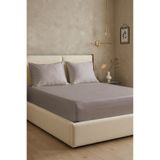 First Choice %100 Pamuk Saten 200 TC (80 Tel) Lastikli Çarşaf Seti Vizon