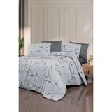 First Choice Alfeo %100 Pamuk 150 Tc (56 Tel) Ranforce Tek Kişilik Nevresim Takımı - Füme - 160 x 220 cm