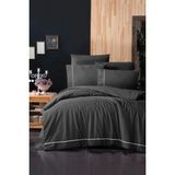 First Choice Alisa %100 Pamuk 150 Tc (60 Tel) Deluxe Ranforce Çift Kişilik Nevresim Takımı - Füme - 200 x 220 cm