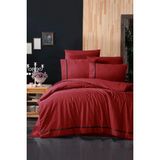 First Choice Alisa %100 Pamuk 150 Tc (60 Tel) Deluxe Ranforce Çift Kişilik Nevresim Takımı - Kırmızı - 200 x 220 cm