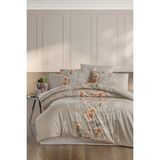 First Choice Annabel %100 Pamuk 150 Tc (60 Tel) Ranforce Çift Kişilik Nevresim Takımı - Sütlü Kahverengi - 200 x 220 cm